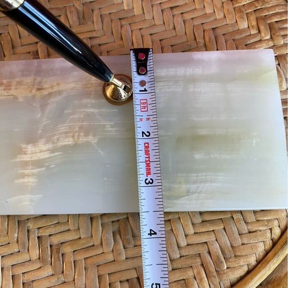 Vintage Sheafer Fountain Desk Pen Marble Alabaster Stand 14K Gold Nib Base Black - Picture 10 of 10